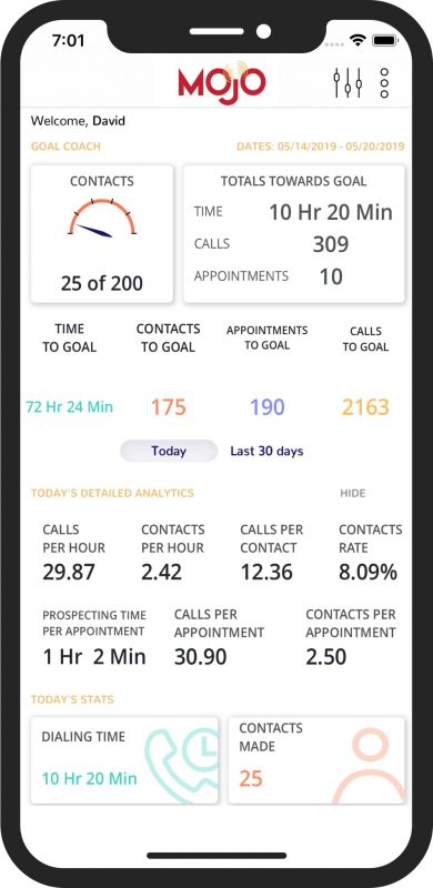Prospecting Dashboard mobile app