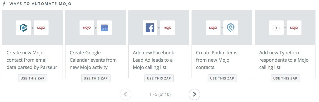 Zapier integration and Mojo Dialer make for supreme connectivity with all your apps.