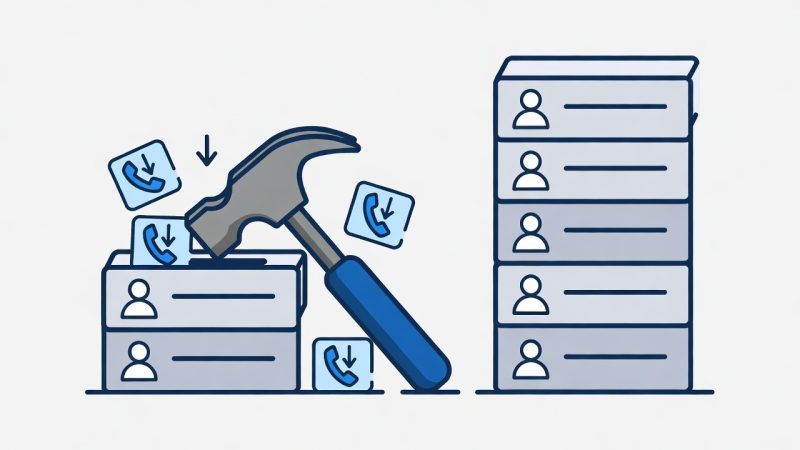 Visually represents hammering a calling list without managing outreach to increase contact rates. 