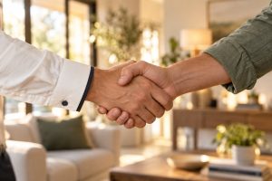 Mojo dialer support feels like this warm, professional handshake between two people sharing a moment of genuine trust and connection.