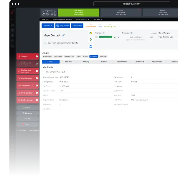 Mojo Dialer View