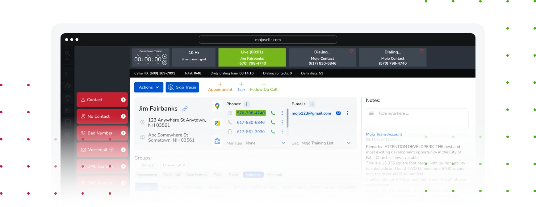 Mojo Dialer View