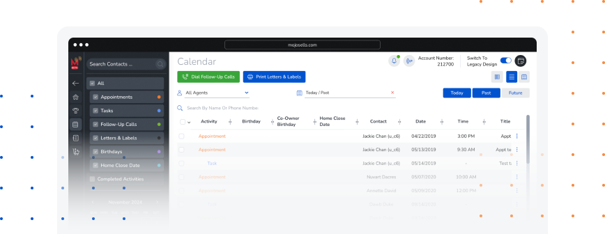 Mojo Lead Management View