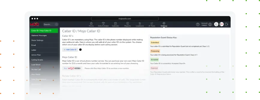 Mojo Caller ID View