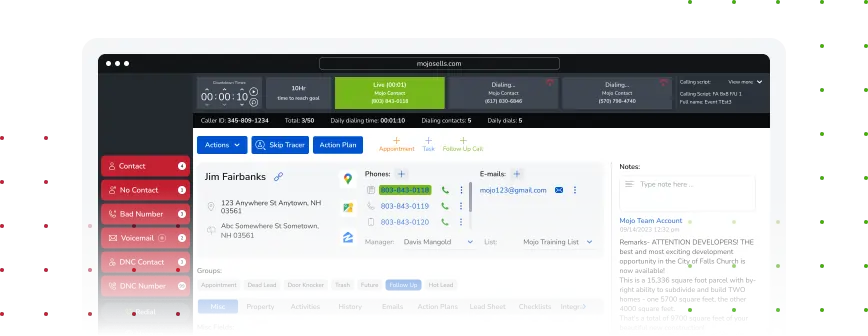 Mojo Dialer View